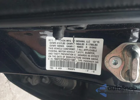2016 Honda Civic Lx from USA, damaged, VIN 19XFC2F54GE011083